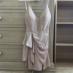 Glittery pink mini dress